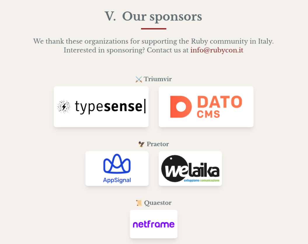 sponsor page updated with latest sponsor