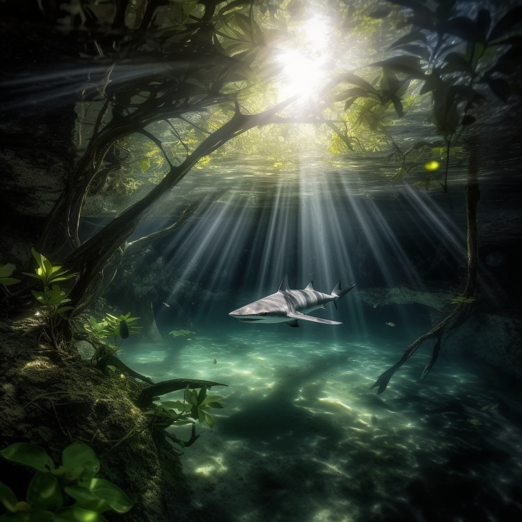 PalladiusPacans_a_blacktip_shark_coming_out_of_a_cenote_dramati_307ea754-073e-44d3-9834-991c5f1e78b5