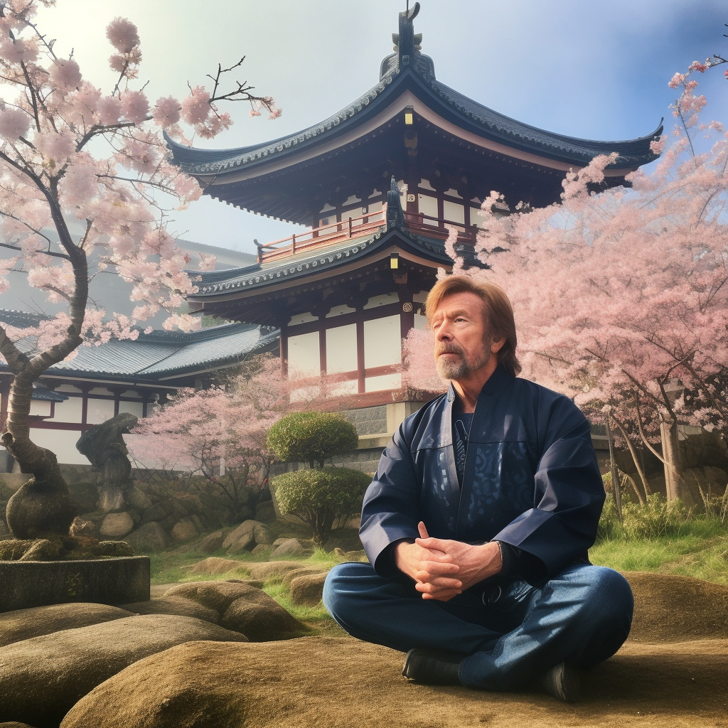 PalladiusPacans_chuck_Norris_meditating_in_an_ancient_Japanese__4f98600b-79a5-43a7-adb8-51e57c03f43a