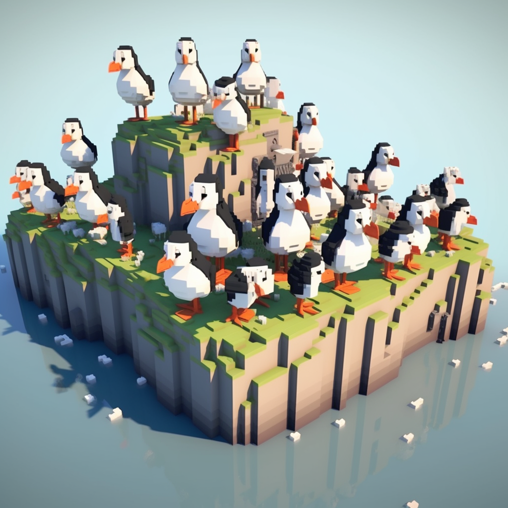 PalladiusPacans_puffins_everywhere_minecraft_3d_style_66137e4f-7fdf-4956-98ec-49ff87eb4d51