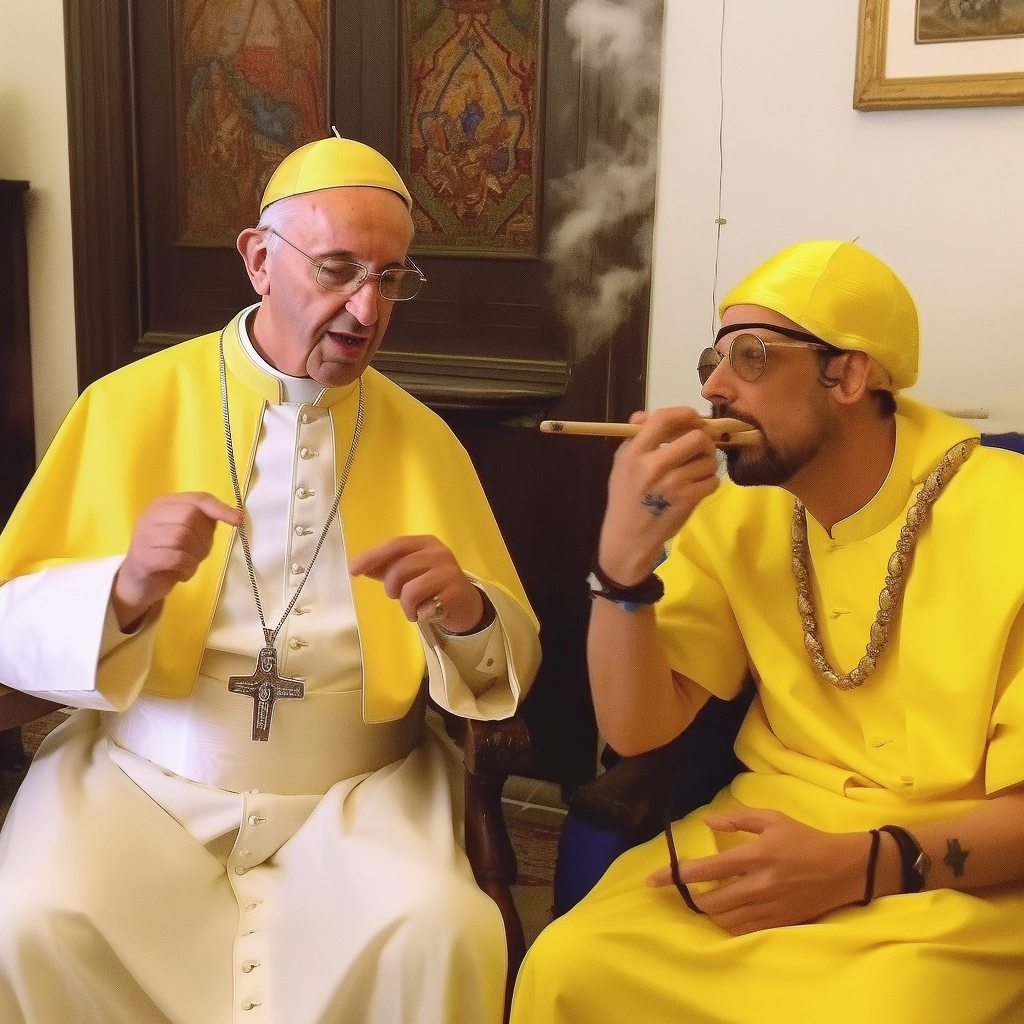 Pope smokes with Ali G