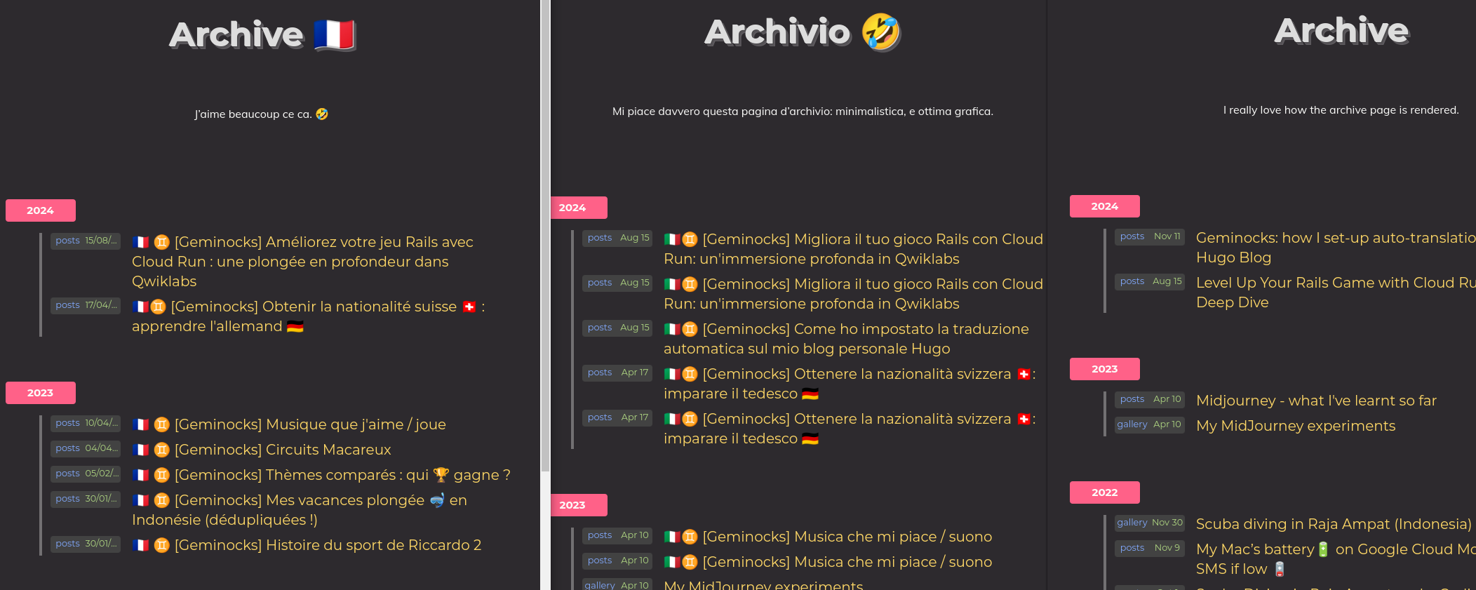 Geminocks: come ho impostato la traduzione automatica sul mio blog Hugo